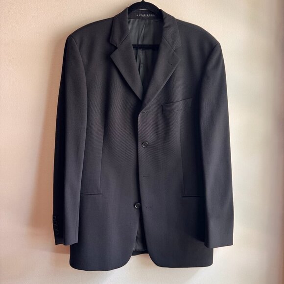 Hugo Boss Sokrates/Sigma Black Stretch Suit Blazer 42T Wool Blend Made in USA - Picture 1 of 8